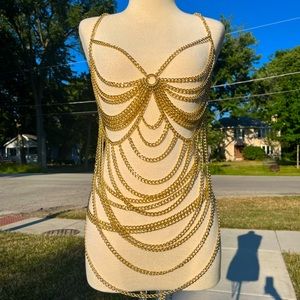gold chain dress